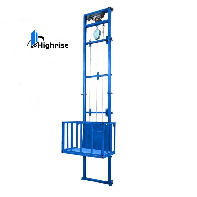 2-10 tons Customized Warehouse Vertical Hydraulic Freight Elevator Guide Rail Cargo Lift with Net