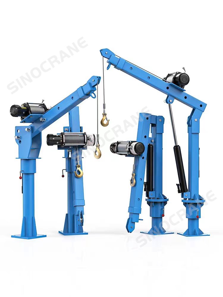 Manual Electric Winch Hoist Lifting 500kg 800kg 1000kg Hydraulic Mini Log Trailer Boat Davitcrane