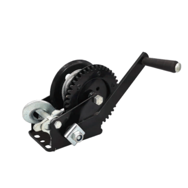 OEM ODM manual hand crank winch 3500lbs capacity 2 way portable winch with steel wire hook car trailer winch for wholesale
