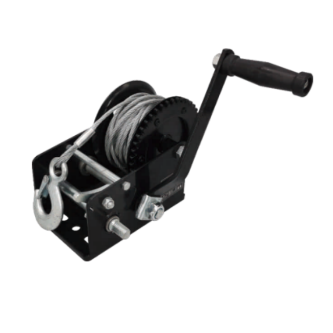 OEM ODM manual hand crank winch 3500lbs capacity 2 way portable winch with steel wire hook car trailer winch for wholesale