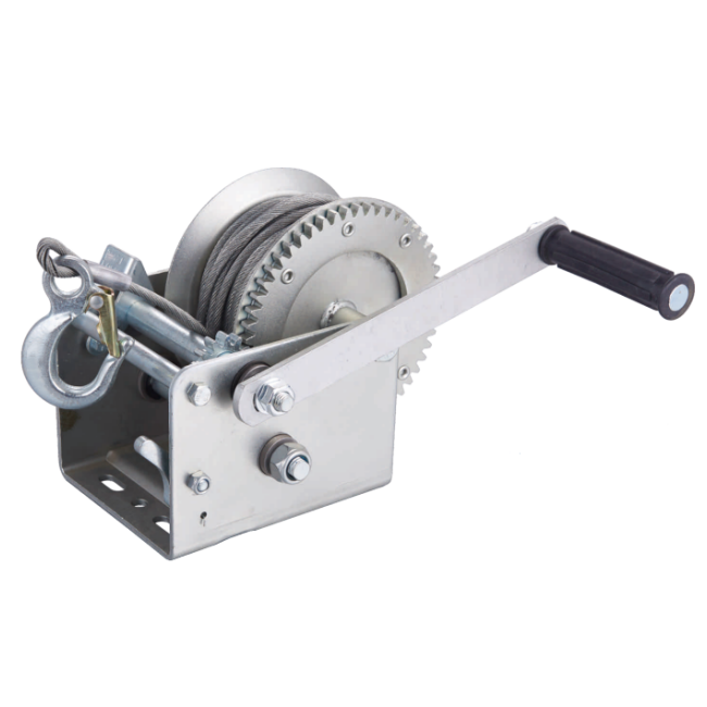 OEM ODM manual hand crank winch 3500lbs capacity 2 way portable winch with steel wire hook car trailer winch for wholesale