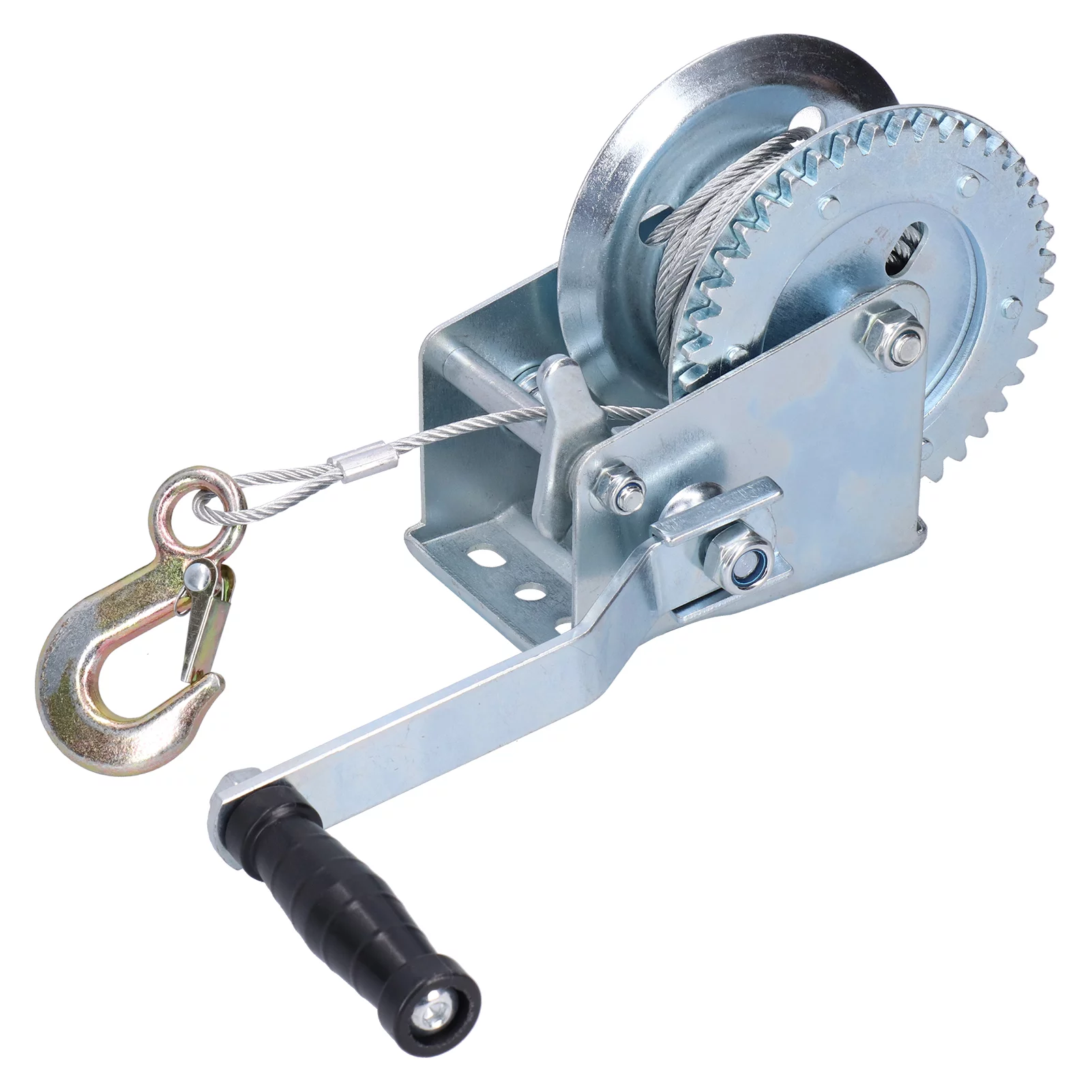 OEM ODM manual hand crank winch 3500lbs capacity 2 way portable winch with steel wire hook car trailer winch for wholesale