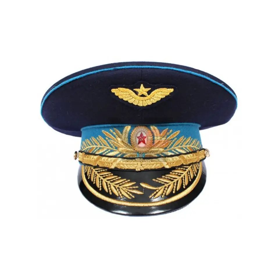 Wholesale Custom cap badge airline officer uniform captain cap pilot service caps New Design 2024 with customized logo printing