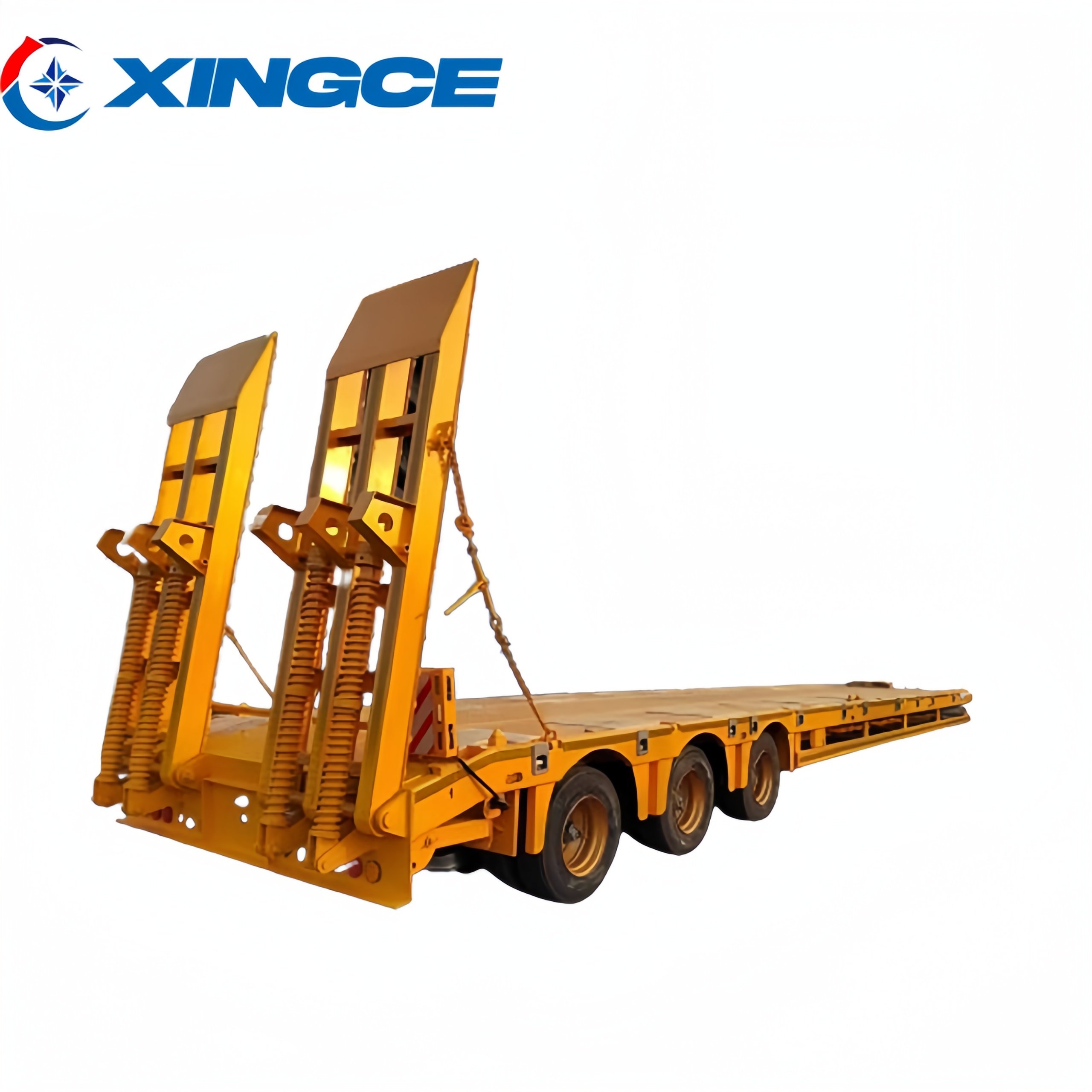 XINGCE Good Quality Low Flatbed Trailer Lowbed Semi Truck Trailers Container Shipping Transport 3/4 Axle Semi Trailer fore Sale