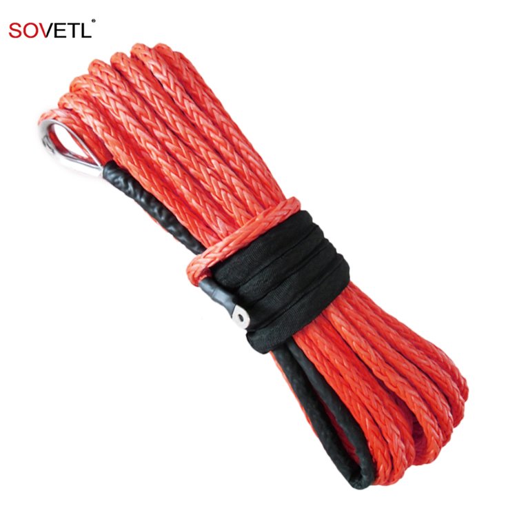 Wholesale 1/2 Inch X 10Feet Ultra-high Strength 29800lbs UHMWPE Synthetic Winch Rope Braided Manual Towing ATV UTV Winches
