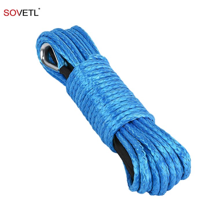 Wholesale 1/2 Inch X 10Feet Ultra-high Strength 29800lbs UHMWPE Synthetic Winch Rope Braided Manual Towing ATV UTV Winches