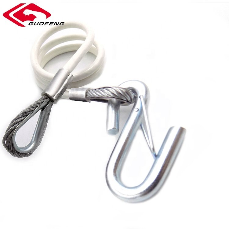 Custom high quality heavy duty steel tow cable wire trailer breakaway winch cable switch lanyard for car trunk