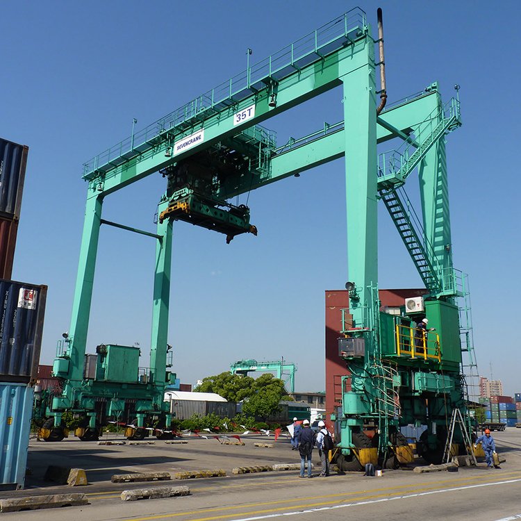 Mobile 40t rtg rubber tyred type container gantry cranes manufacturers