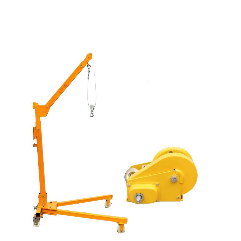 Manufacturer direct sales 400kg manual mobile miniature crane portable small elevator floor crane