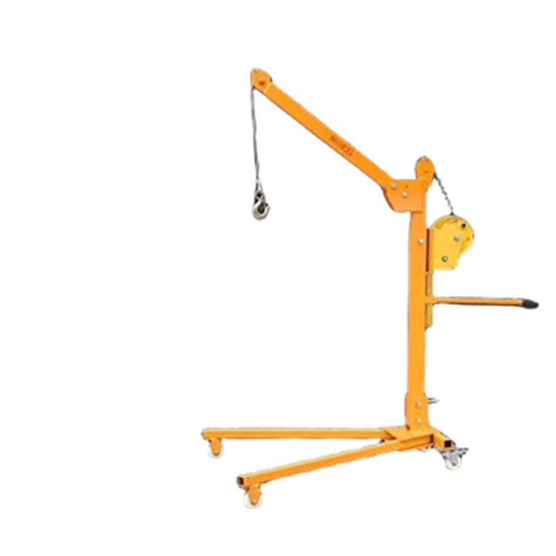 Manufacturer direct sales 400kg manual mobile miniature crane portable small elevator floor crane