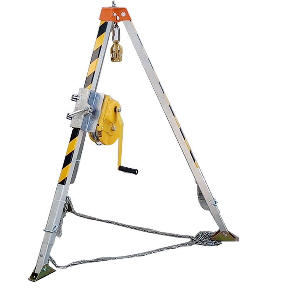 Firefighting Emergency Telescopic Tripod Aluminium Rescue Tripod Multifunctional Adjustable Tripod With Winch