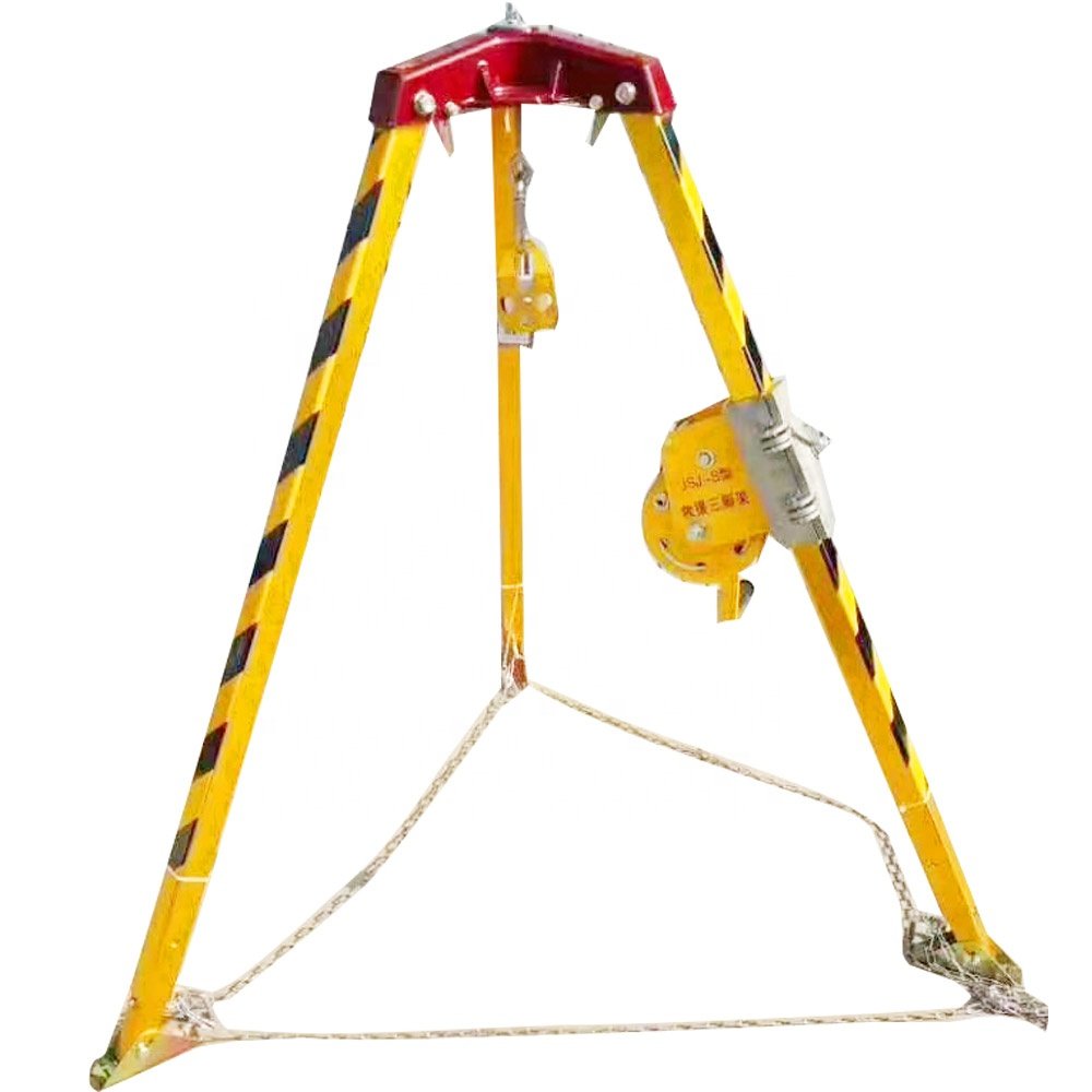 Firefighting Emergency Telescopic Tripod Aluminium Rescue Tripod Multifunctional Adjustable Tripod With Winch