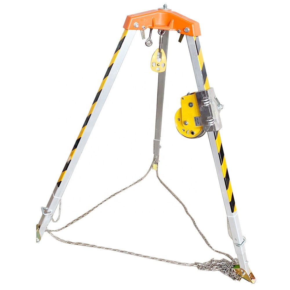 Firefighting Emergency Telescopic Tripod Aluminium Rescue Tripod Multifunctional Adjustable Tripod With Winch