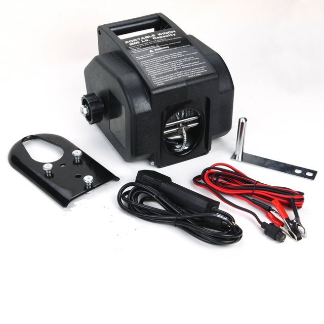 Portable Electric Hoist Mini Professional Steel Rope 2000lbs Marine Boat Electric Winch Kit other winches