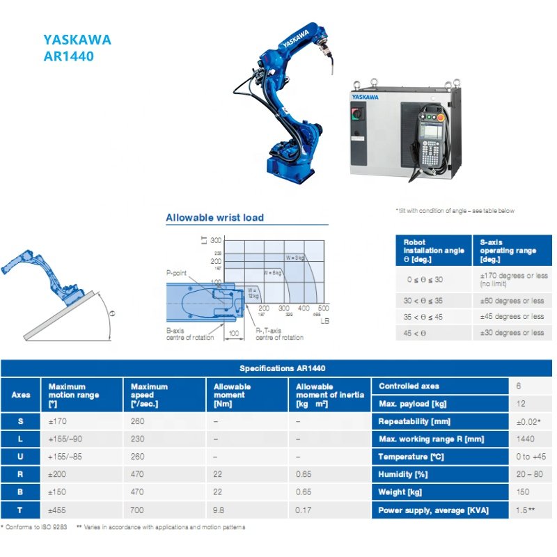 Yaskawa industrial 6 axis arc tig welding robot machine AR1440 pipe robot laser welding