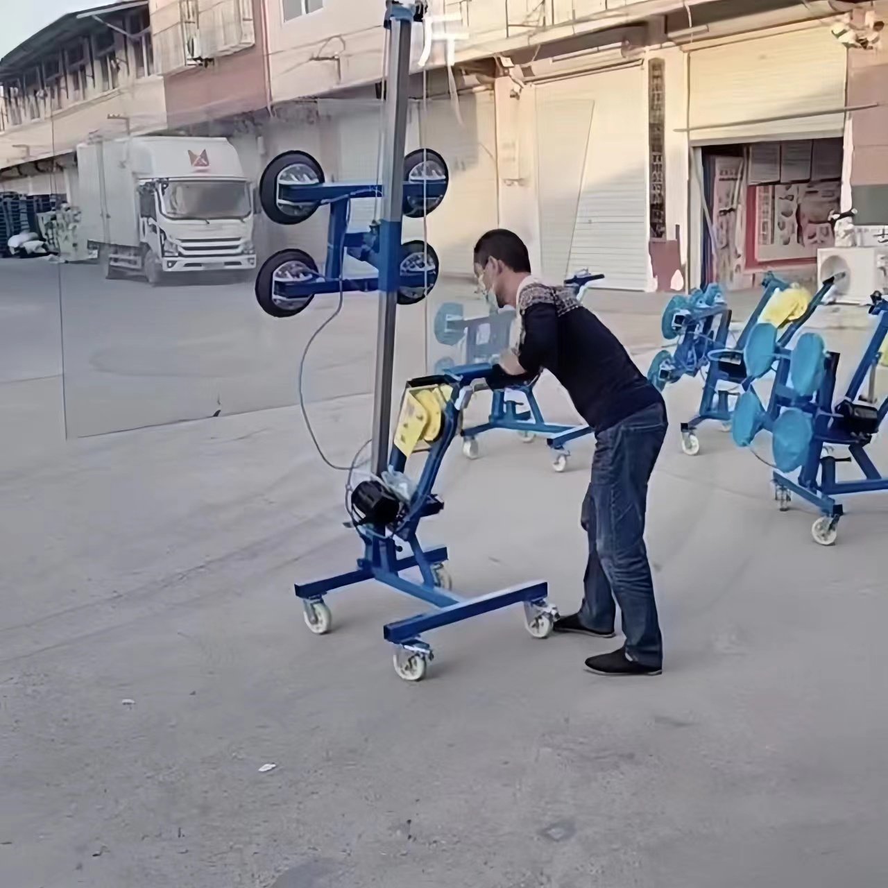 Manual Winch Vacuum Lifter Elevator Sucker Cups Suction Cup Glass Lifter
