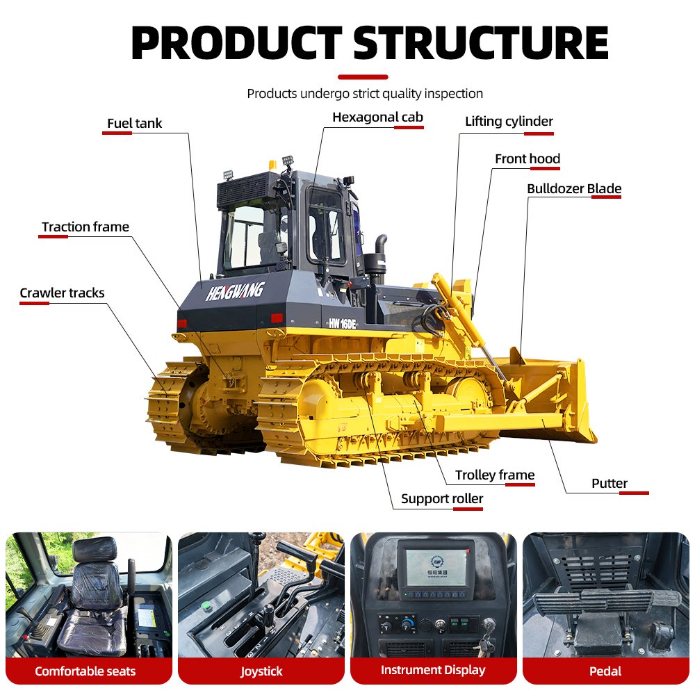 HENGWANG High performance Durable Versatile Reliable EfficientHydrostatic transmission bulldozersBlades Rippers Winches GPS
