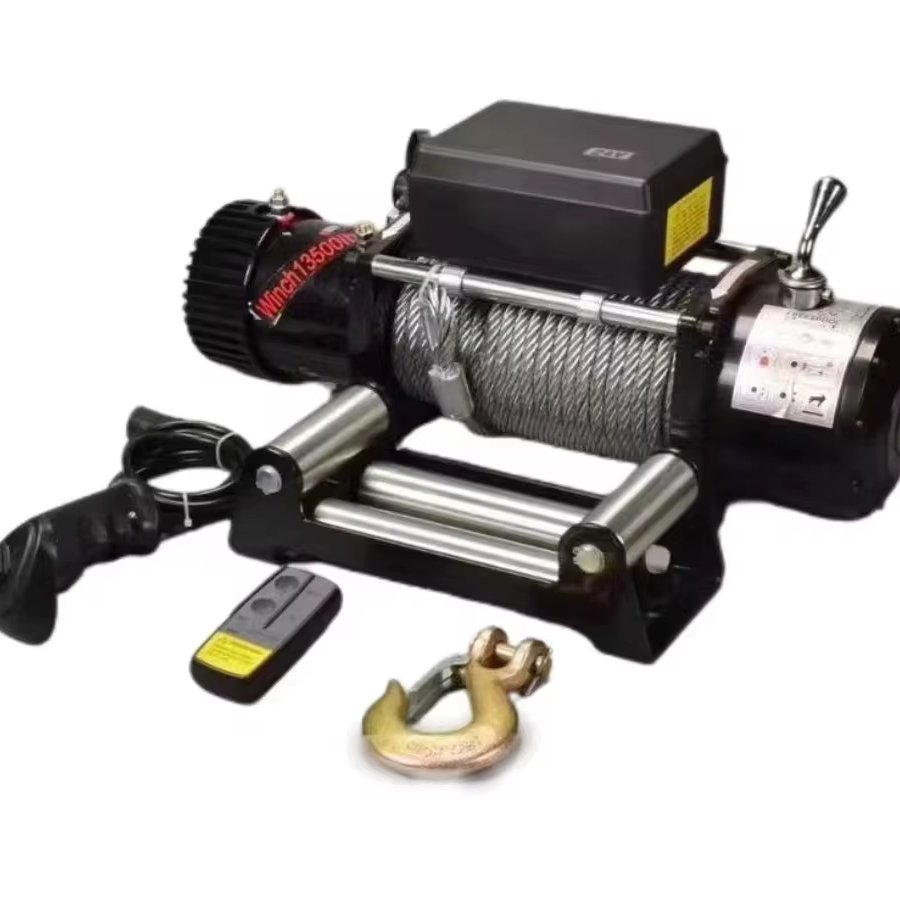 2024 New High Quality Professional Electric Vehicle Winch Waterproof 9-ton Heavy 12 24V Electric Winch