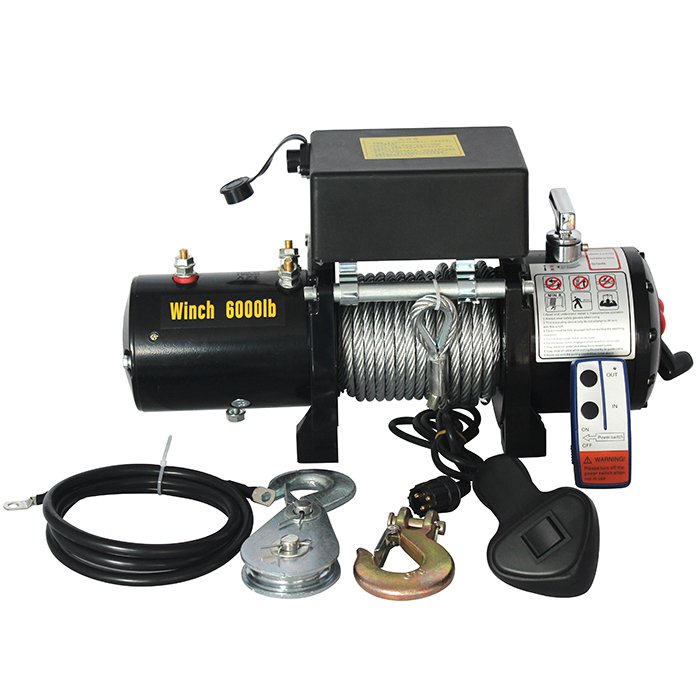 6000 Lbs 12v Electric winch Small Electric Capstan winch Remote Control Electric Hoist