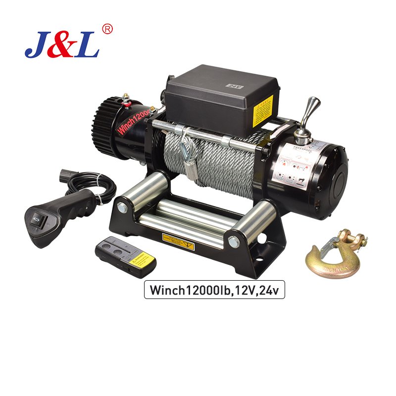 JULI 12000 lb truck winch DC 12V 24Vcable line 24m diameter 9.3mm