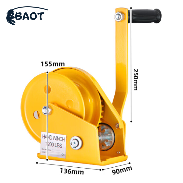BAOT 1800lbs manual bidirectional ratchet reversible lifting portable self locking hand winch