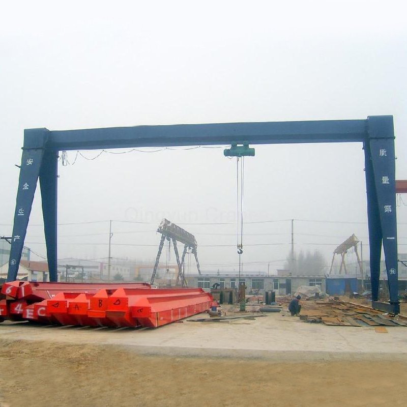 Double Hoist Rubber Tyre Gantry Crane Semi Wheel Crane Gantry 1 Ton Boat Lifting Gantry Crane Price