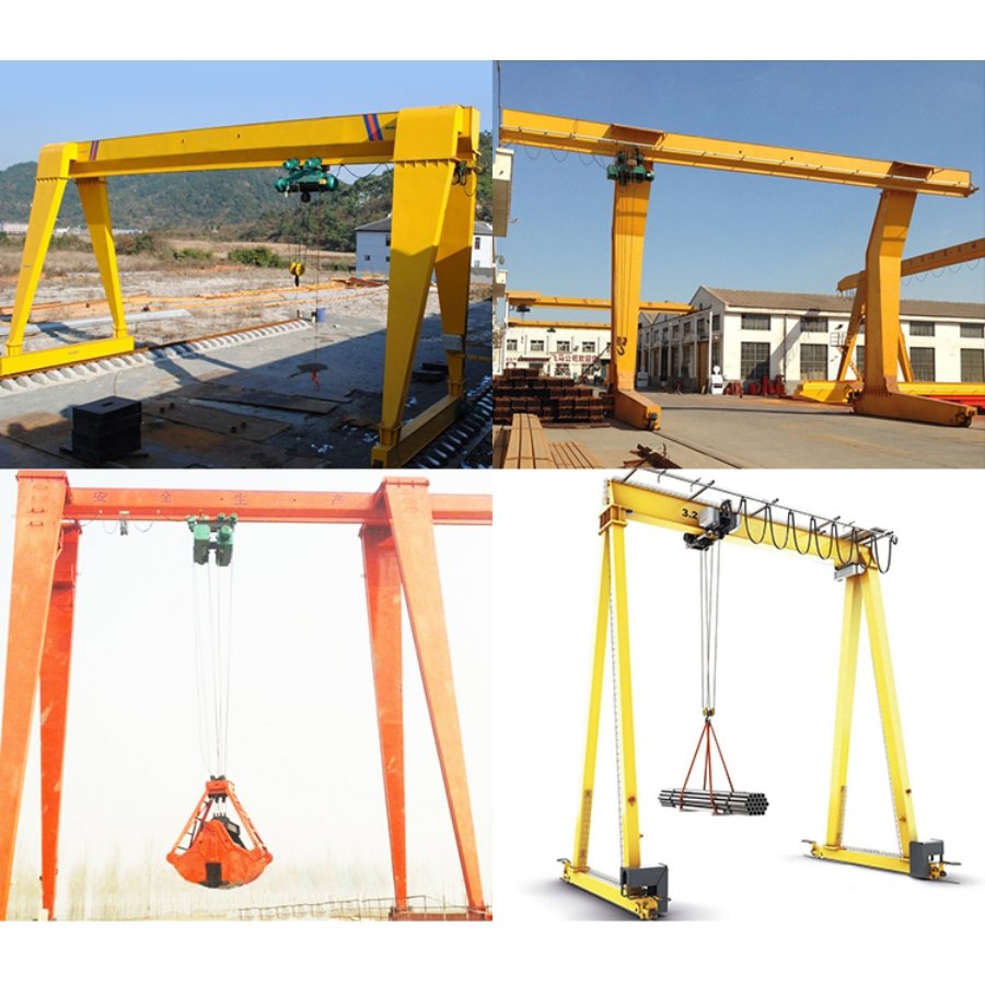 Double Hoist Rubber Tyre Gantry Crane Semi Wheel Crane Gantry 1 Ton Boat Lifting Gantry Crane Price