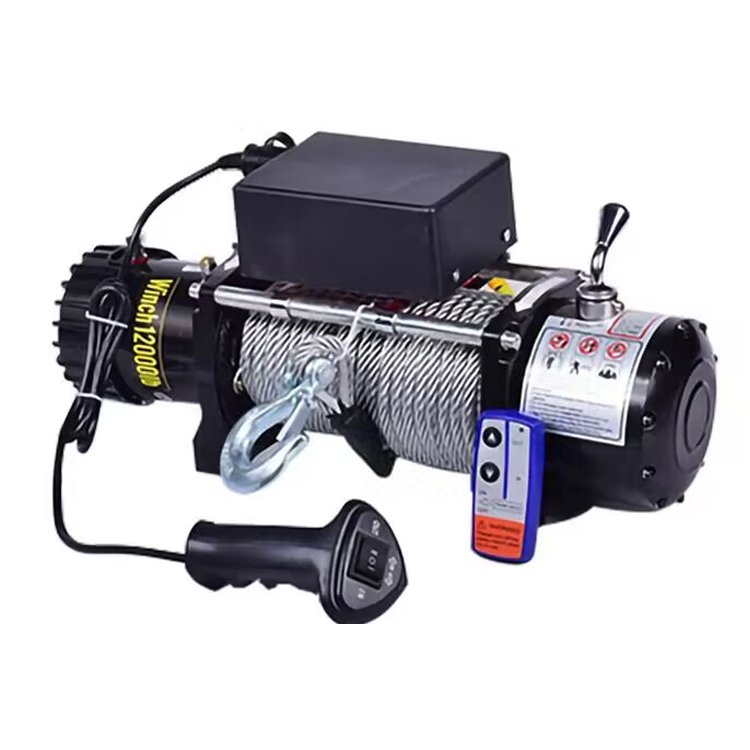 Hot Sale Electric Recovery Winch 12v 13000lb Heavy Duty 4x4 Frosted Electric Winch for sale