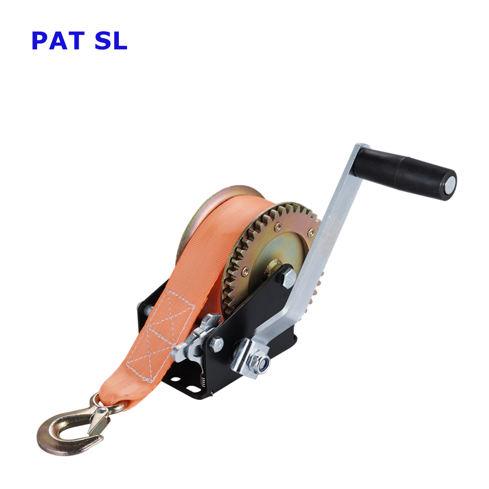Top quality 1600LBS Light Duty Steel Hand Manual Winch Boat Trailer Winch with Webbing Strap Belt