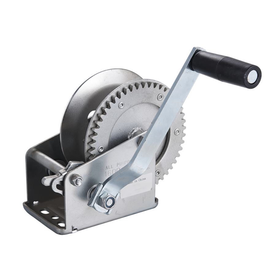 Top quality 1600LBS Light Duty Steel Hand Manual Winch Boat Trailer Winch with Webbing Strap Belt