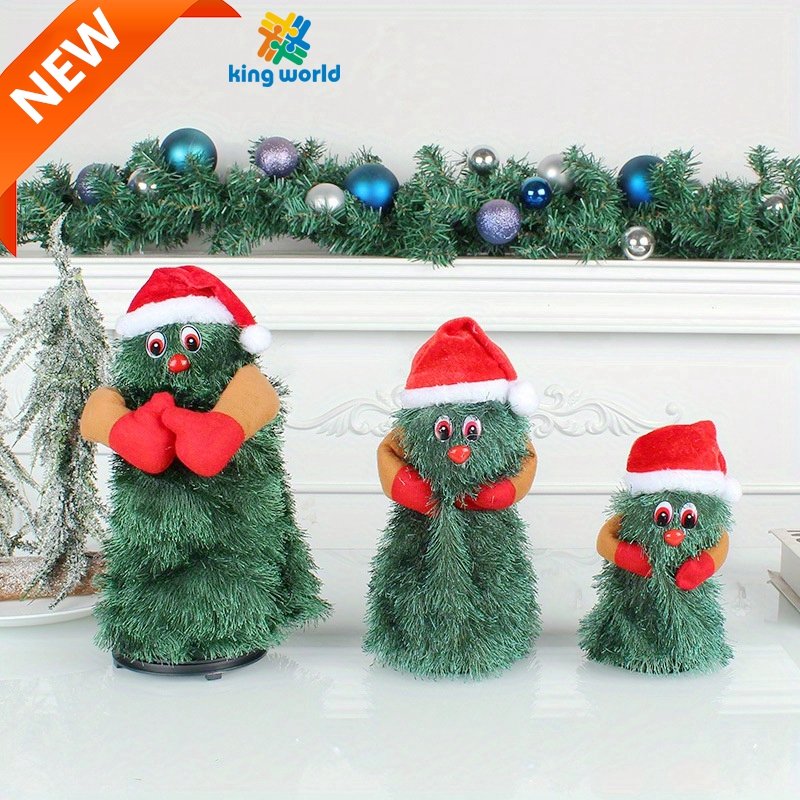 Rotating Dancing Cactus Christmas Decorations Electric Christmas Tree Plush Toy Gift Glowing Singing Twisting Trees fidget Toys