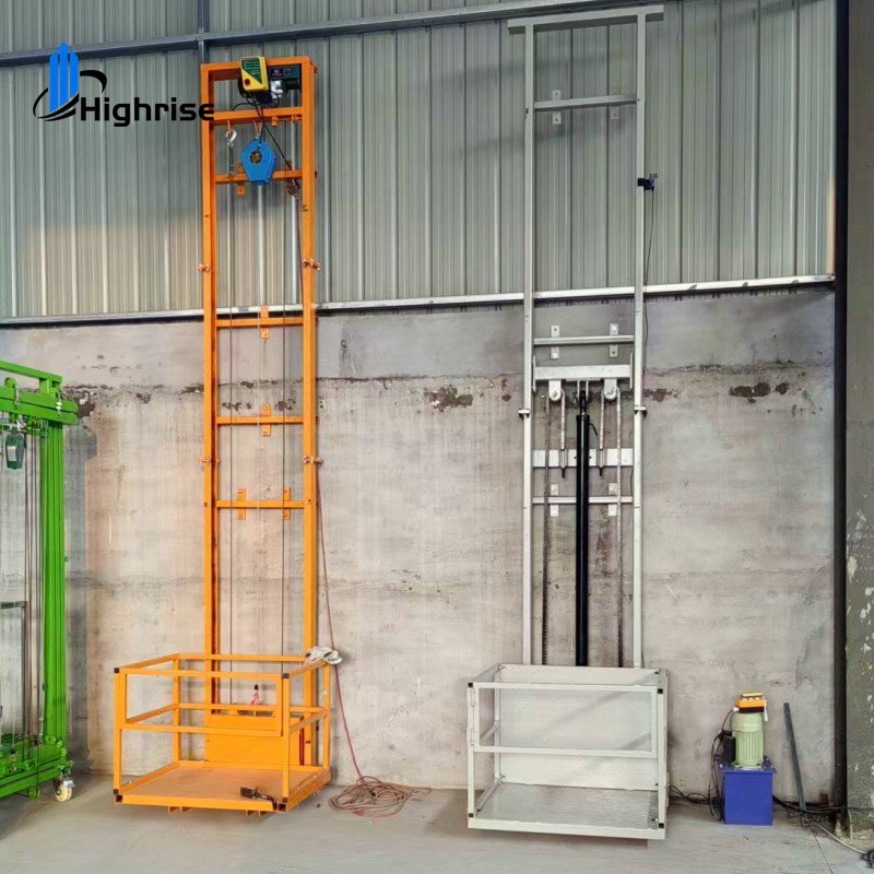Good price factory small indoor 3M hydraulic lift/ guide rail cargo lift for goods