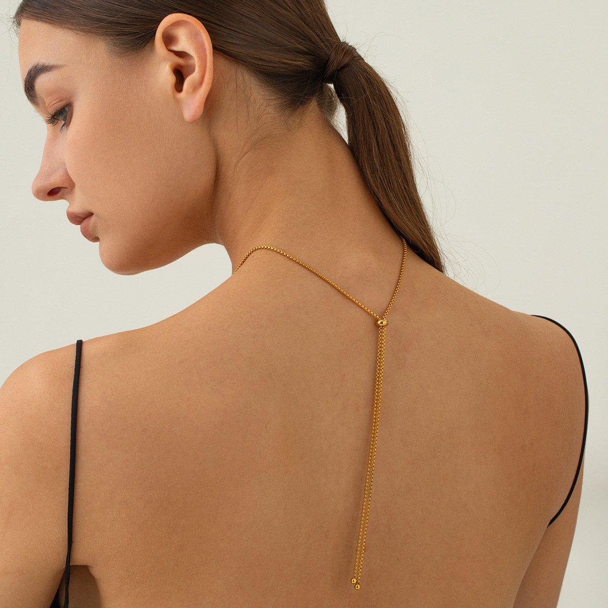 Exaggerated Geometric 18K Gold Plated Wave Curve Adjustable Necklace INS Jewelry Stainless Steel Bangle Earrings For Women
