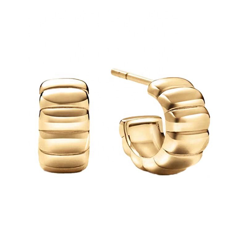Wholesale Minimalist Gold Plated Fashion Fine Jewelry Trendy Earrings Jewelry Women 925 Sterling Silver Stud Earring For Girls
