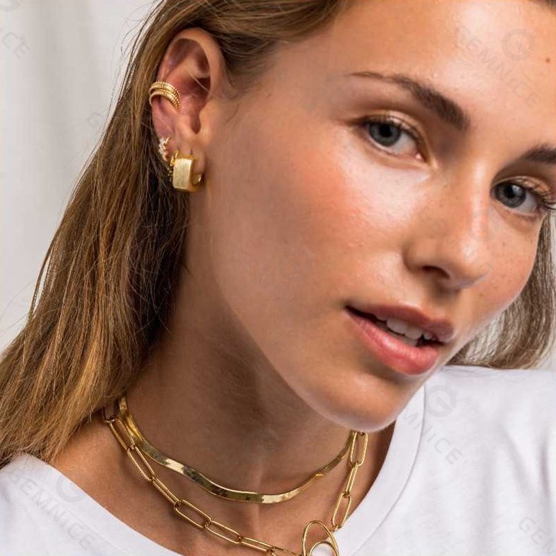 Gemnel 925 sterling silver 18k gold plated ear cuff cross earrings for women