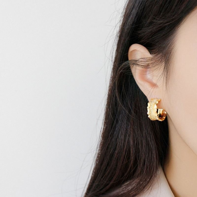 Hote Wide Wave 925 Sterling Silver Hoop Earrings