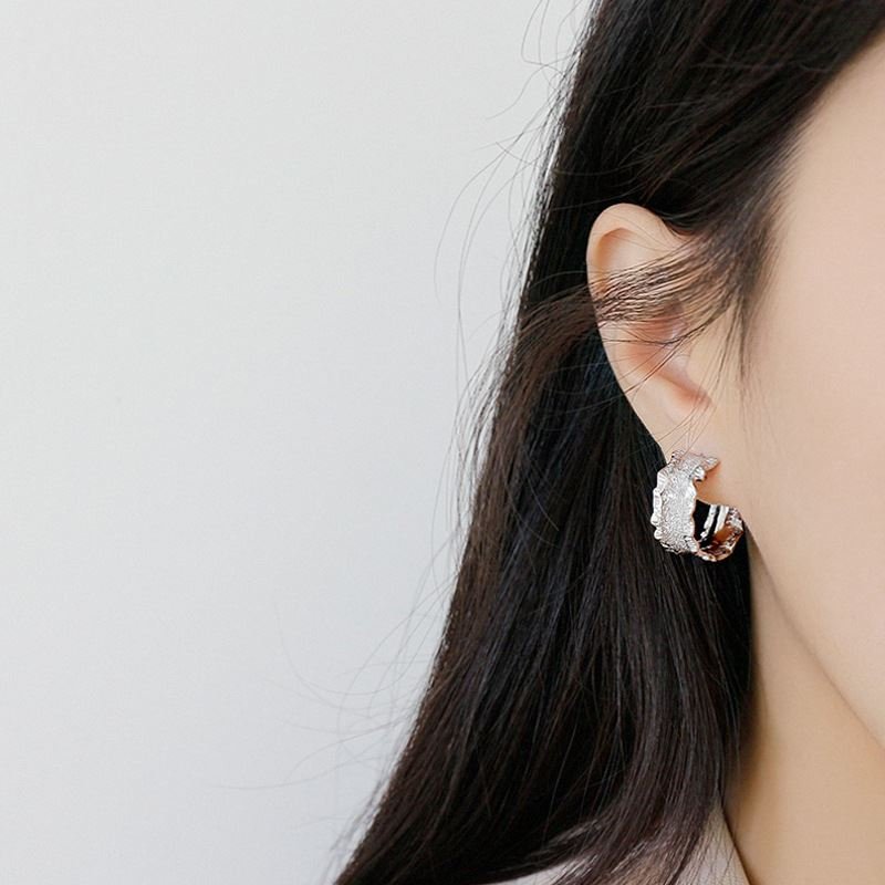 Hote Wide Wave 925 Sterling Silver Hoop Earrings
