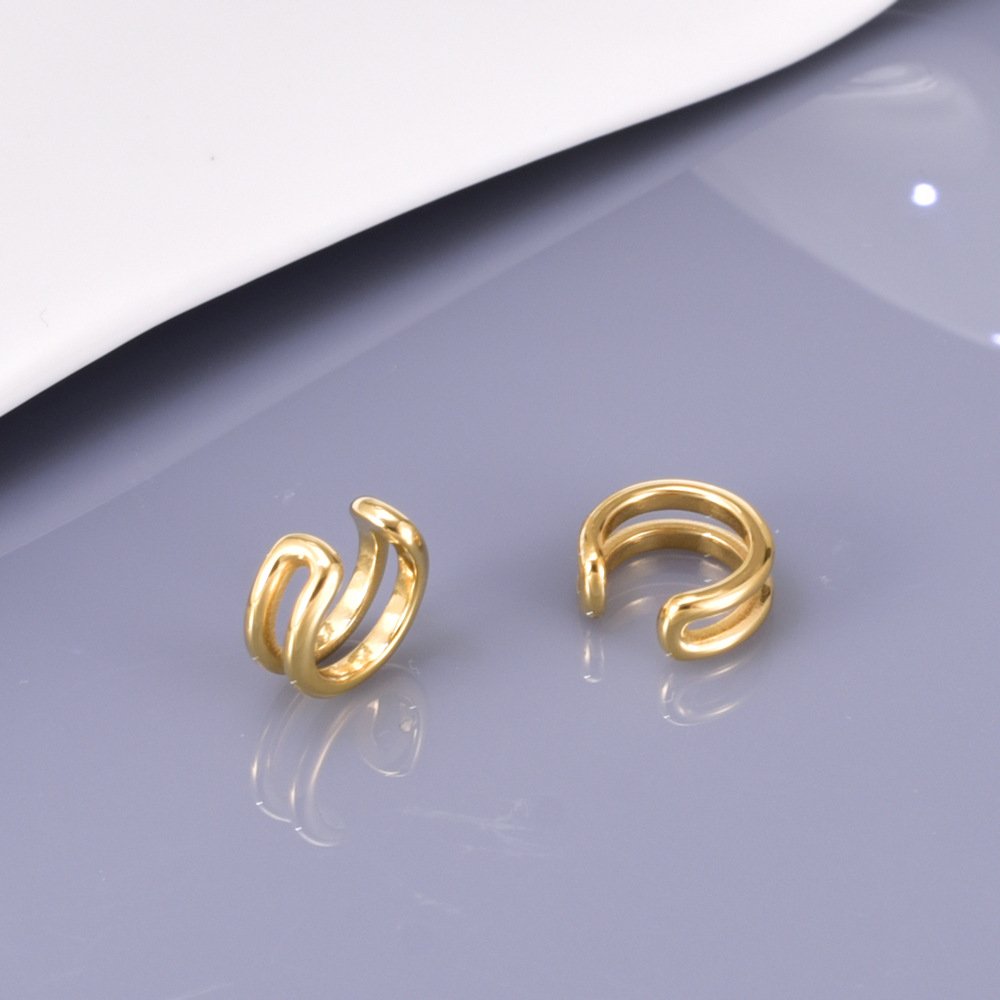 Anti Tarnish Ladies Ear Fashion Cuff Earrings Stainless Steel Tarnish Free Women Jewelry And Accessories