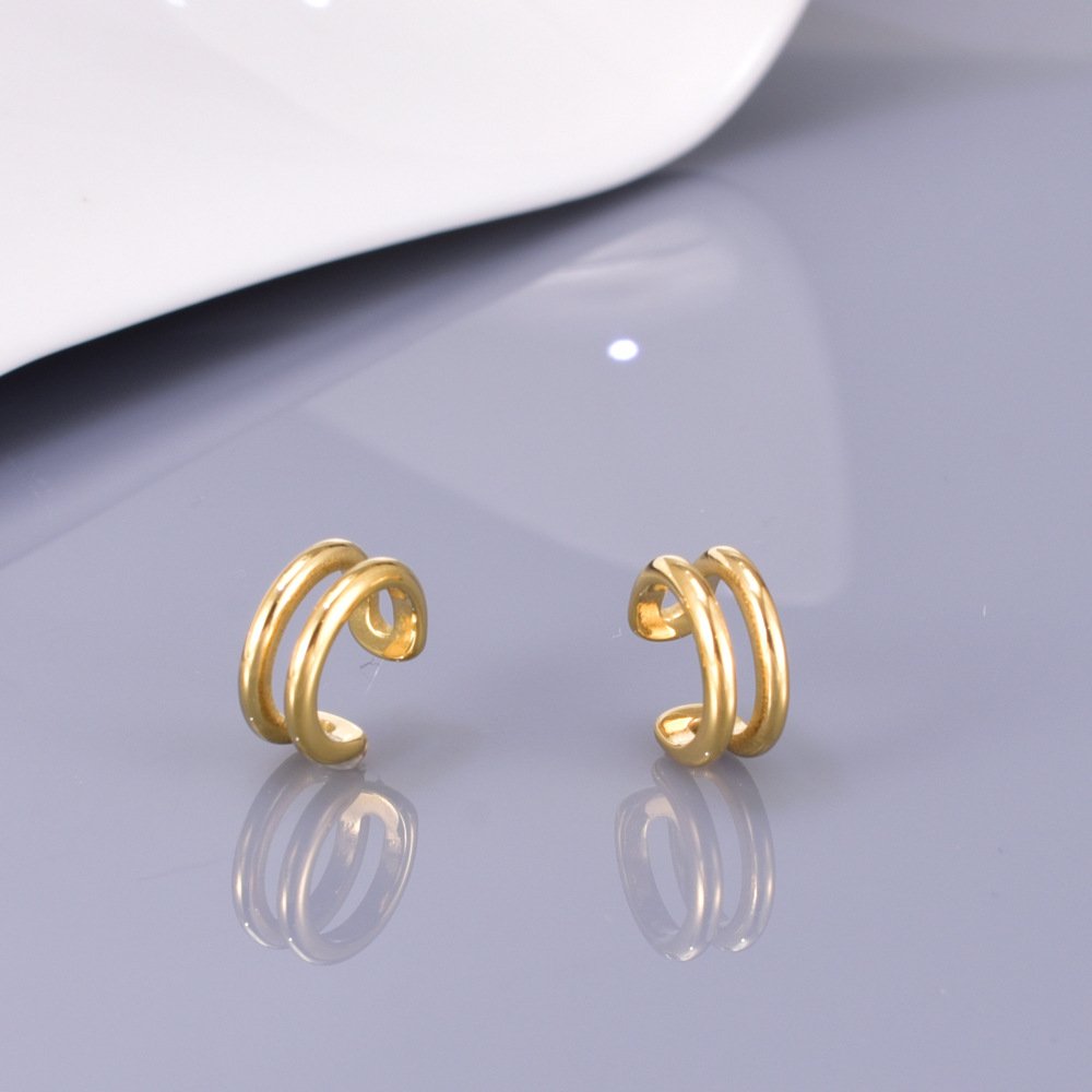 Anti Tarnish Ladies Ear Fashion Cuff Earrings Stainless Steel Tarnish Free Women Jewelry And Accessories