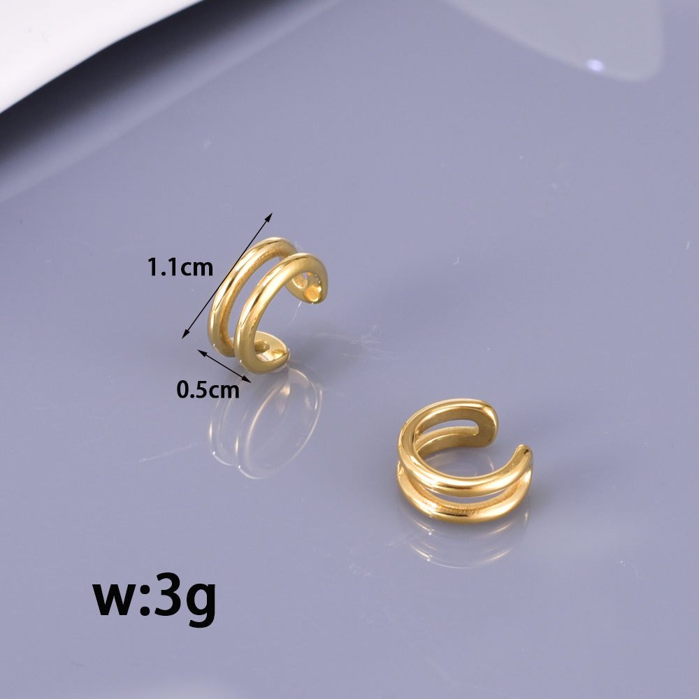 Anti Tarnish Ladies Ear Fashion Cuff Earrings Stainless Steel Tarnish Free Women Jewelry And Accessories