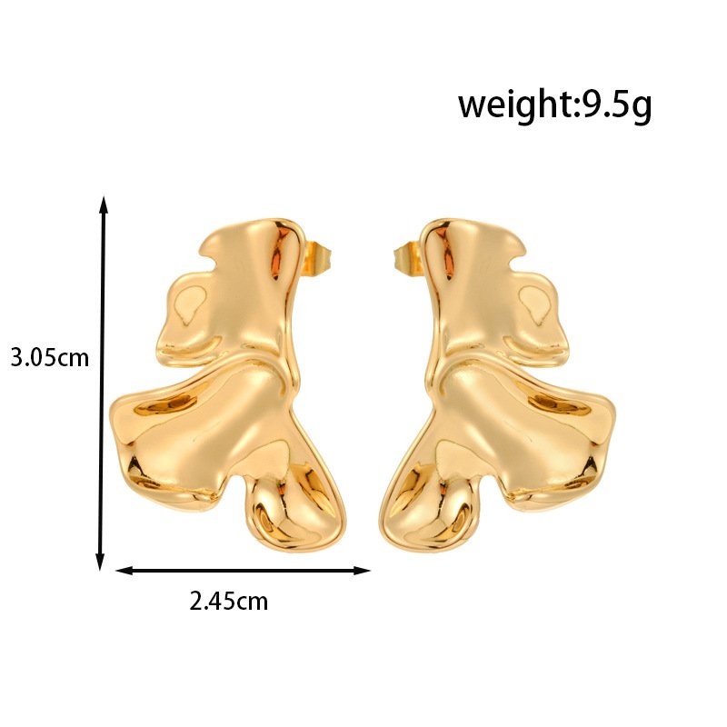 Titanium steel retro simple advanced stainless steel C-shaped bow triangle fashion versatile earrings