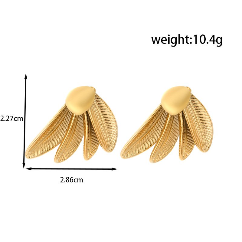 Titanium steel retro simple advanced stainless steel C-shaped bow triangle fashion versatile earrings