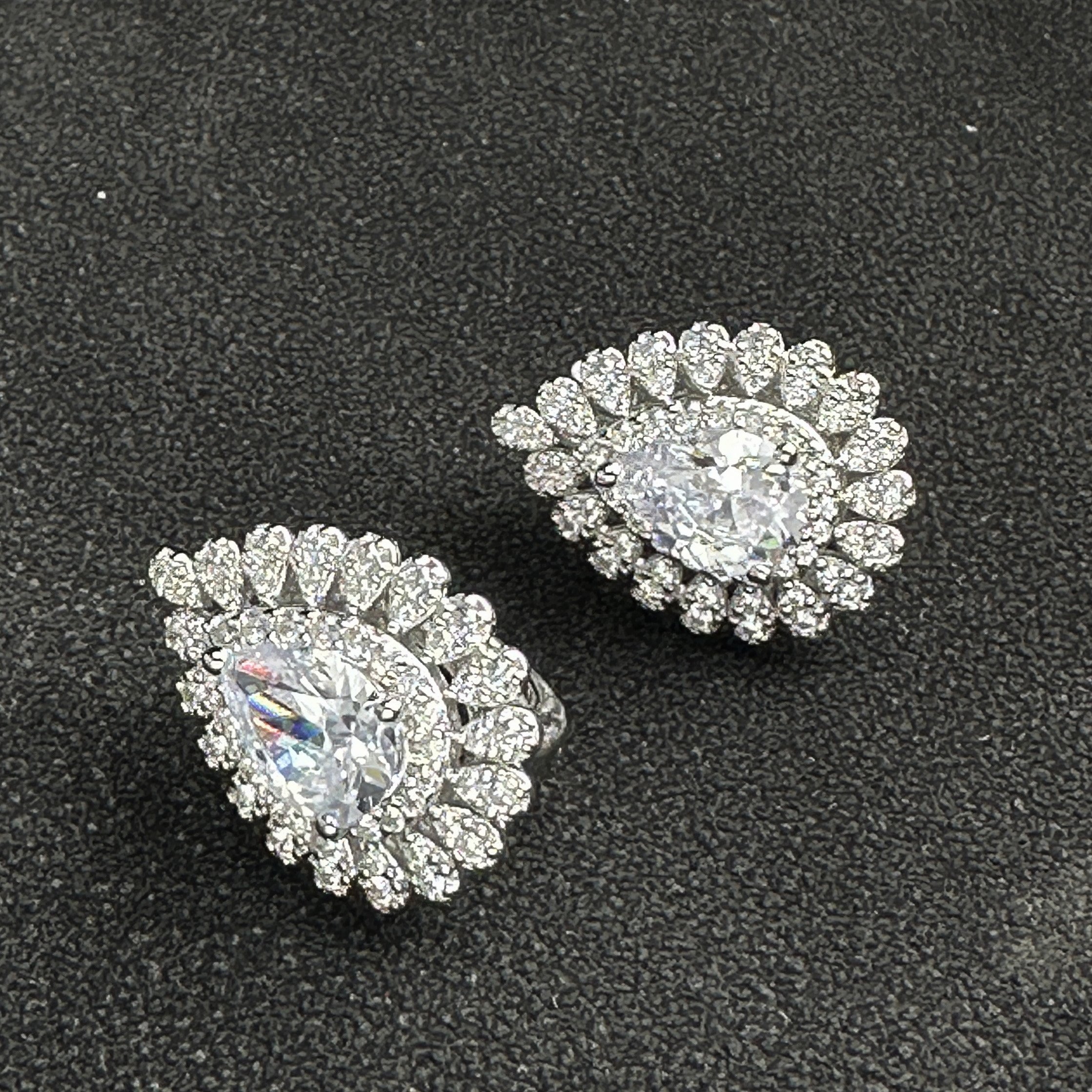 Fine Jewelry Cuff Earring 925 Sterling Silver Zircon Moissanite Bling Oval Round mix Cut Clip On Iced Earring For Women