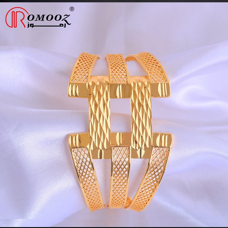 Zimas 18K Gold Plated Filled Dubai Cheap Custom Bridal Big Cuff Bangle Rings Fashion Jewelry Set