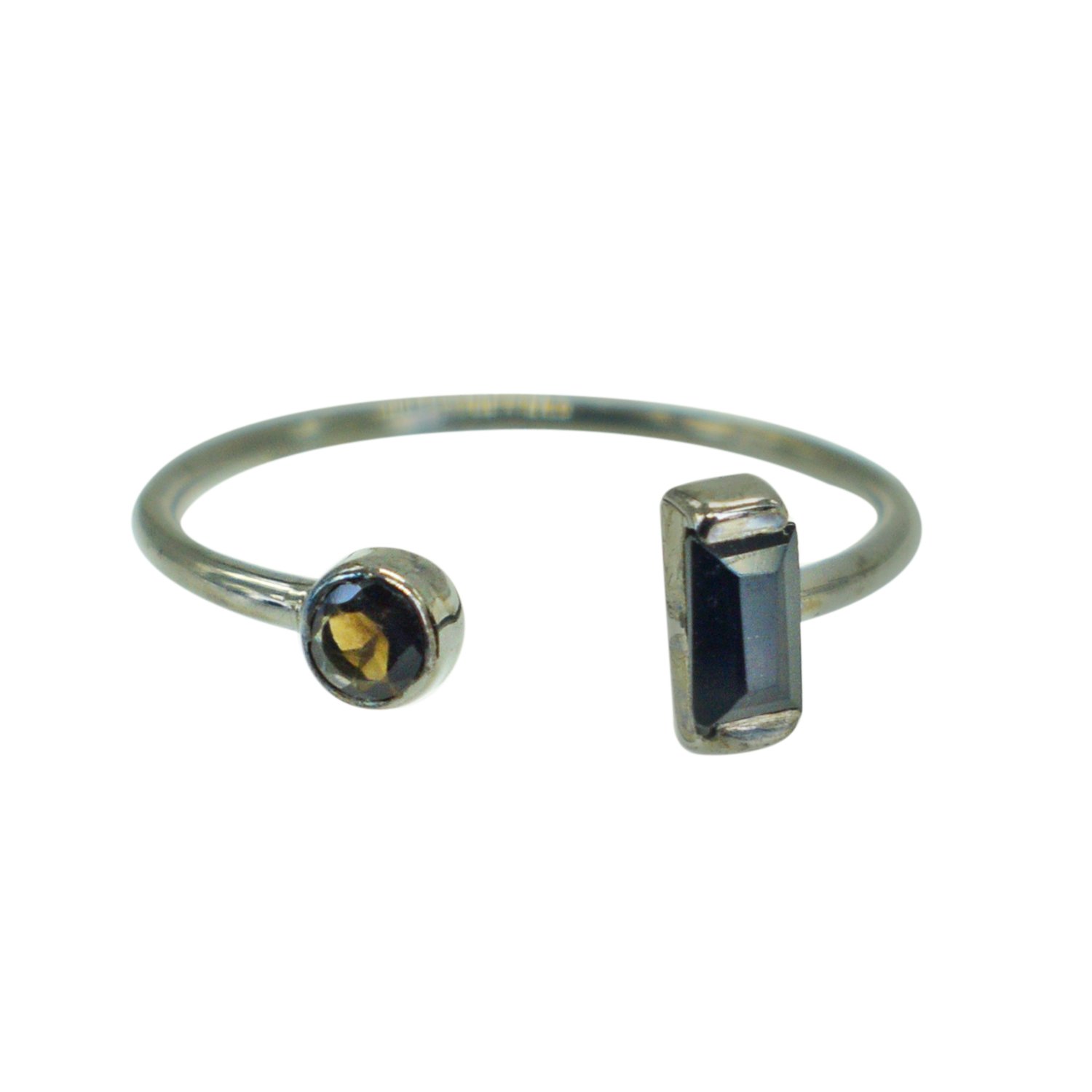 Trendy Jewelry Smoky Quartz Gemstone Ring Pure 925 Sterling Silver Adjustable Band New Arrivals Fine Jewelry For Her