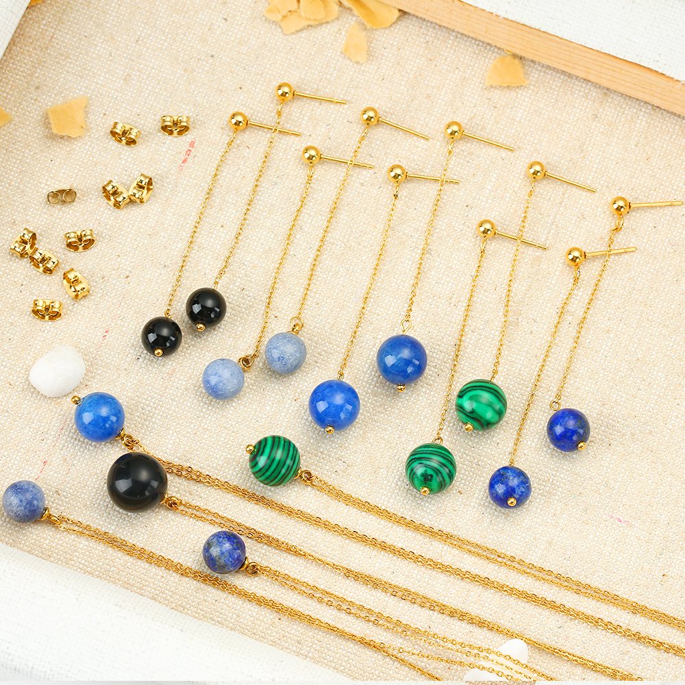 Wholesale Custom Bulk Custom Vintage Silver Stainless Steel Luxury Fashion Fine Necklace Earrings Drop Jewelry Sets for Women