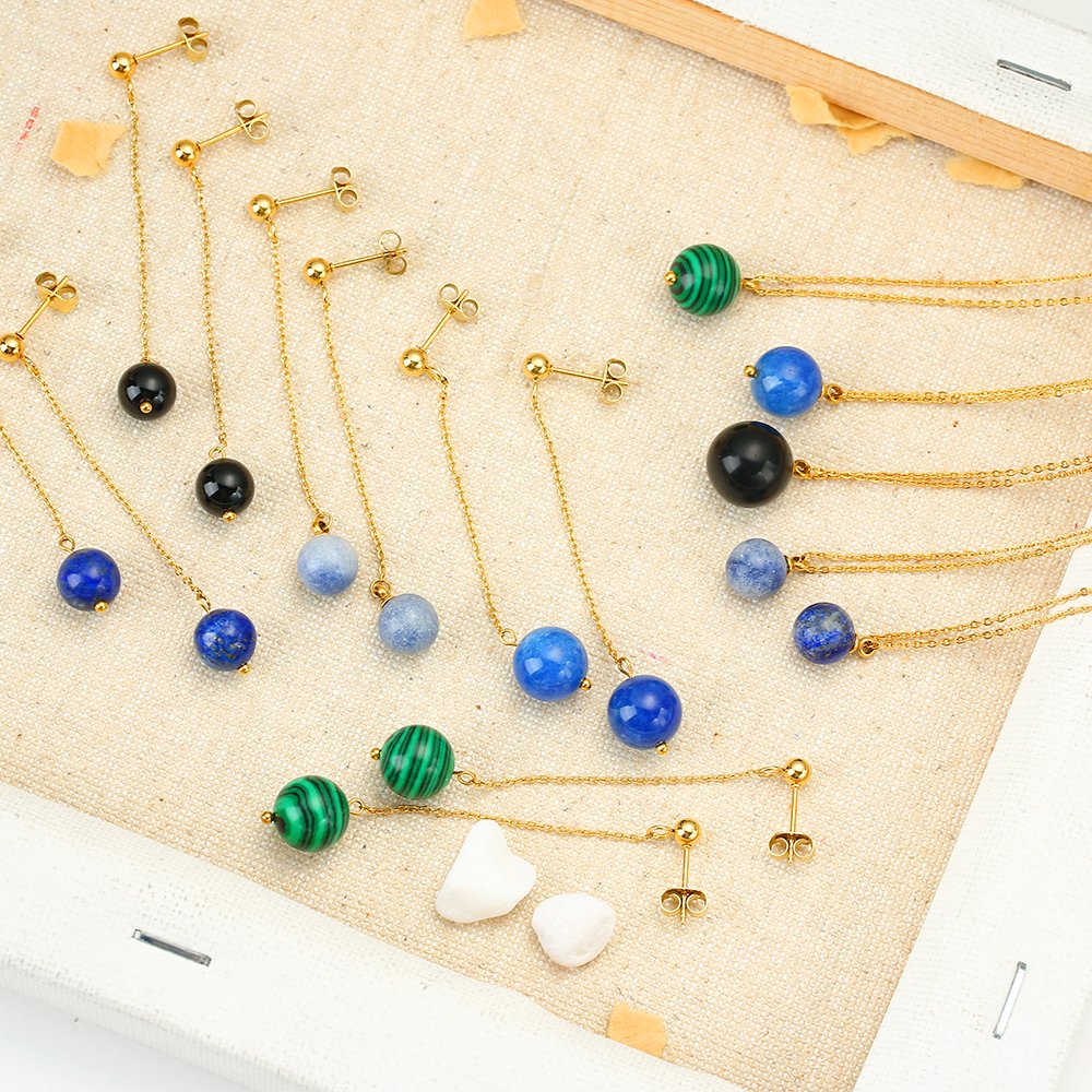 Wholesale Custom Bulk Custom Vintage Silver Stainless Steel Luxury Fashion Fine Necklace Earrings Drop Jewelry Sets for Women