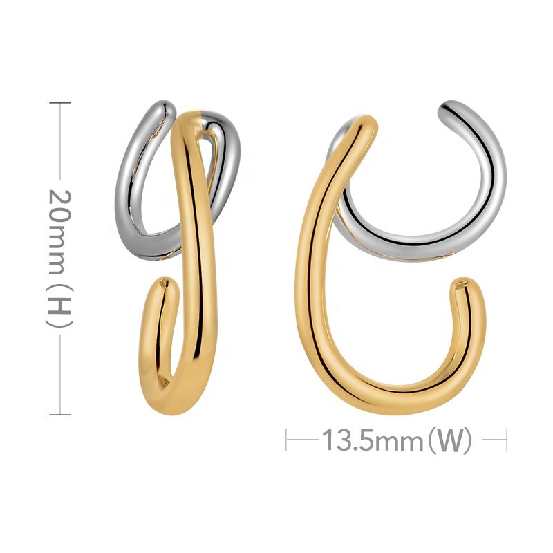 Original Design 18K Gold Plated Brass Jewelry Irregular Line Ear Cuff Mix Color For Women Party Earrings E221419
