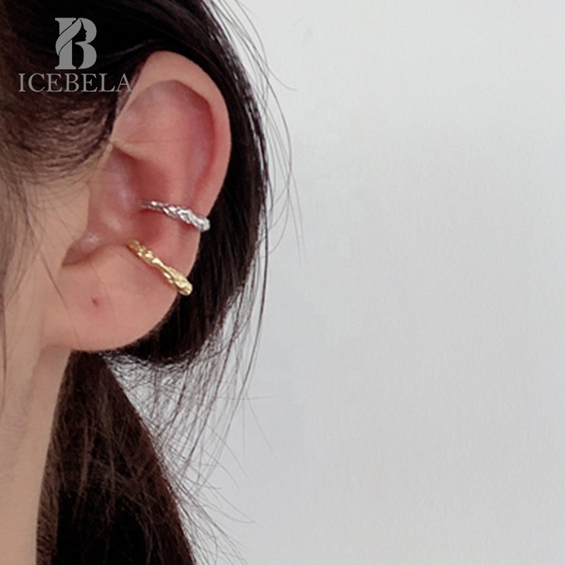 Fine Jewelry S925 Sterling Silver Wholesale Stylish Temperament Unique 18K Gold Plated Burned Crepe Trim Earrings For Women