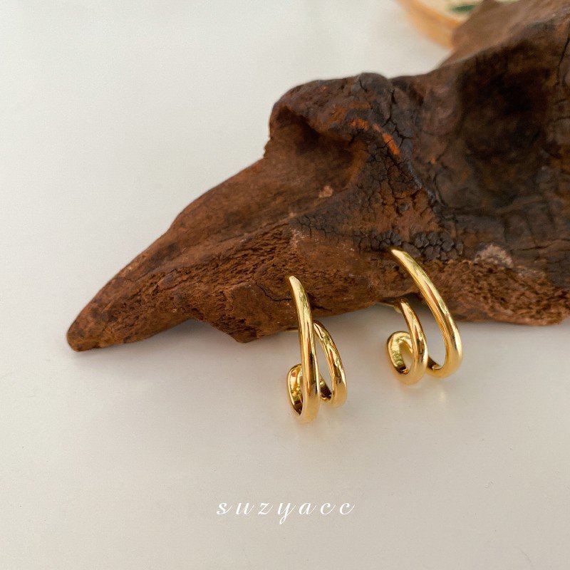 Minimalist and cool style gold-plated and silver plated earrings wholesale geometric arc design earrings for women